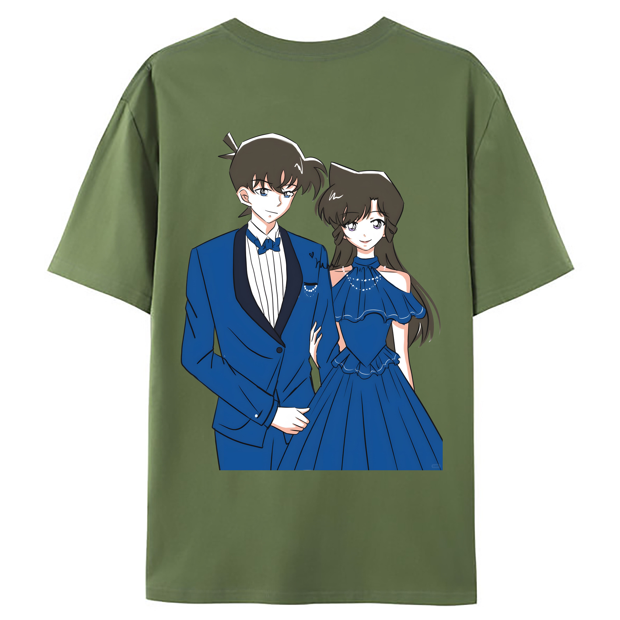 （画像用） 名探偵コナン 江戸川 コナン Detective Conan Conan Edogawa 綿100％ メンズ半袖Tシャツ（バックプリント） 通気性